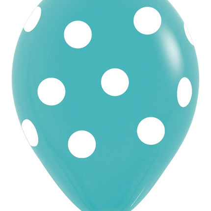 Ballonnen White Polka Dots Mix 30cm 25st
