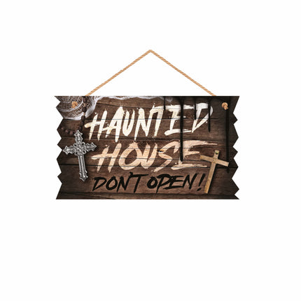 Halloween Deurborden Haunted House 35cm