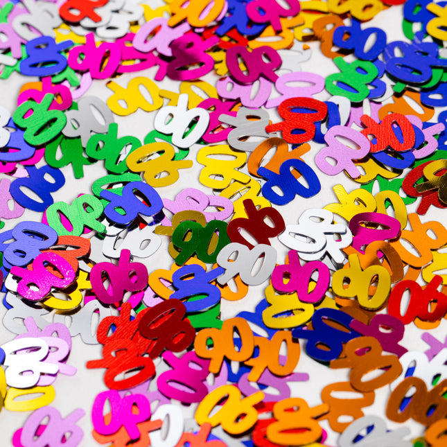 Tafelconfetti 90 Jaar Gekleurd