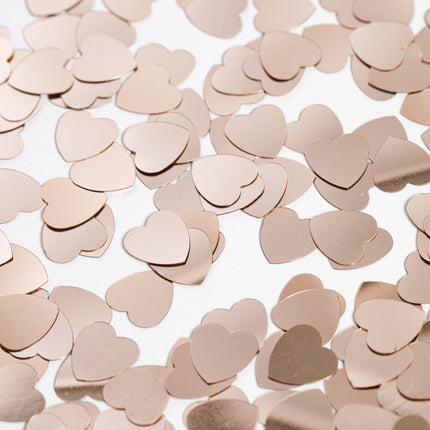 Tafelconfetti Hartjes Rose Goud