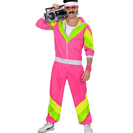 Neon 80S Trainingspak Fout Groen Roze