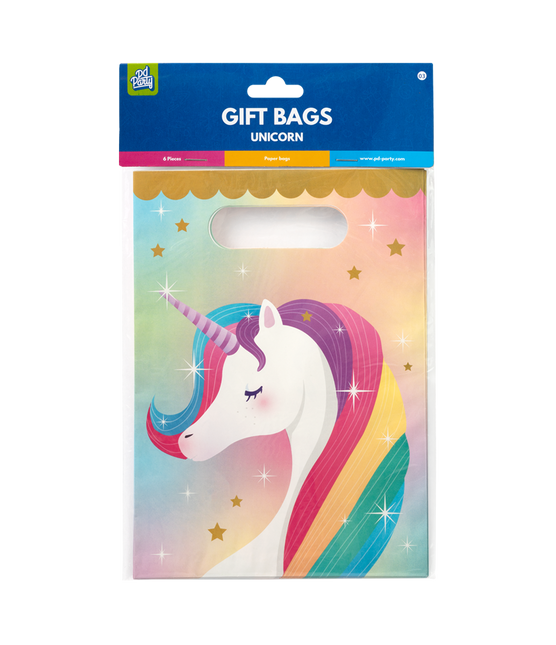 Unicorn Uitdeelzakjes Gekleurd 6st