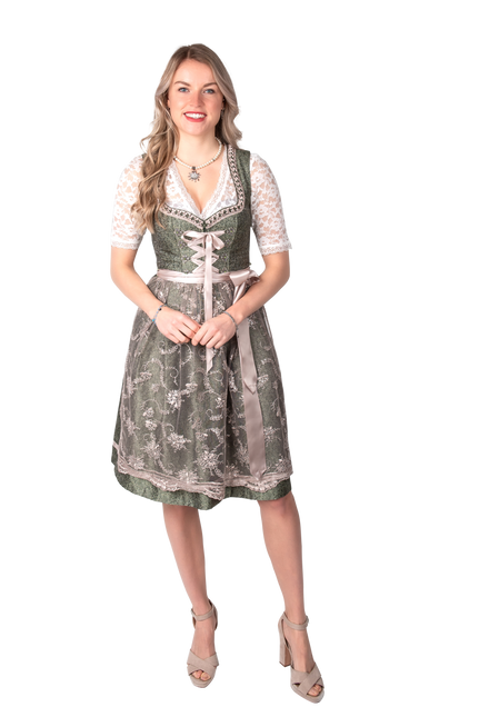 Roze Wit Creme Dirndl Jurk Oktoberfest Dames Jaquard Grijs