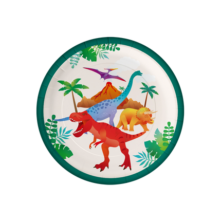 Dino Borden Gekleurd 23cm 8st