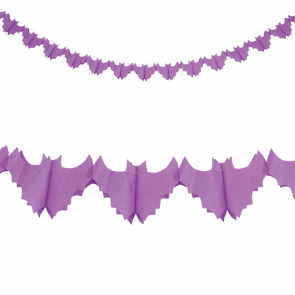 Halloween Slinger Paarse Vleermuizen 3m