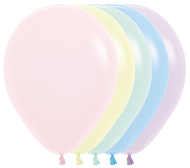 Ballonnen Pastel Matte Mix 30cm 50st