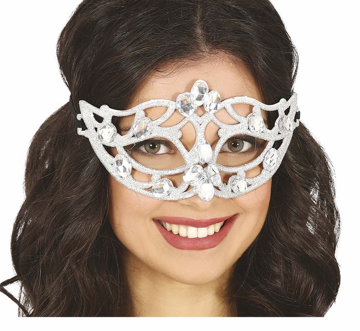 Zilveren Masker Glitters