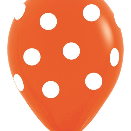 Ballonnen White Polka Dots Mix 30cm 25st