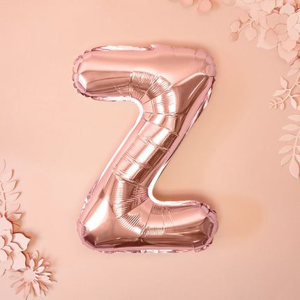 Folie Ballon Letter Z Rose Goud Leeg 35cm