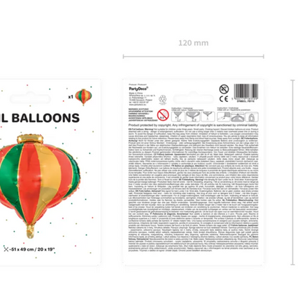 Helium Ballon Kerstbal Leeg 51cm