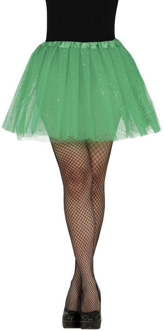 Donkergroene Tutu Dames Glitter 40cm