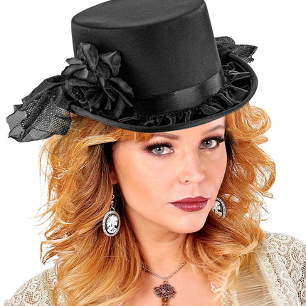 Zwarte Hoed Hoog Roos