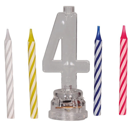 Kaarsenhouder 4 Jaar Led 13cm