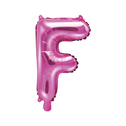 Folie Ballon Letter F Roze Leeg 35cm