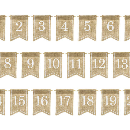 Tafelnummers Jute 10,5cm 20st