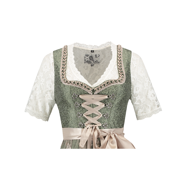 Roze Wit Creme Dirndl Jurk Oktoberfest Dames Jaquard Grijs