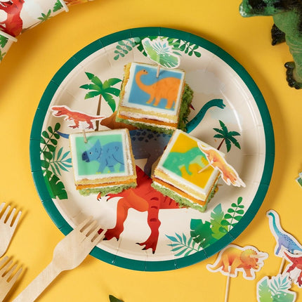 Dino Borden Gekleurd 23cm 8st