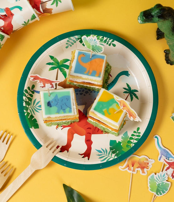 Dino Borden Gekleurd 23cm 8st