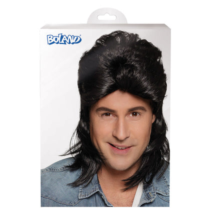 Jaren 80 Pruik Aso Zwart