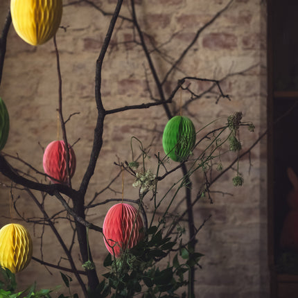 Gele Honeycomb Paasei 12cm