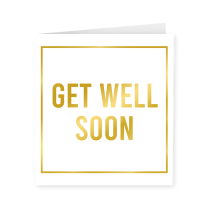 Kaart Get Well Soon Goud Wit 15cm