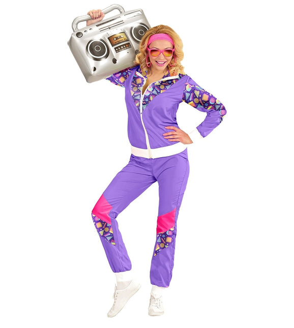 Neon 80S Trainingspak Fout Paars