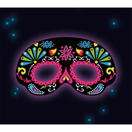 Dia De Los Muertos Masker Glow In The Dark 19cm