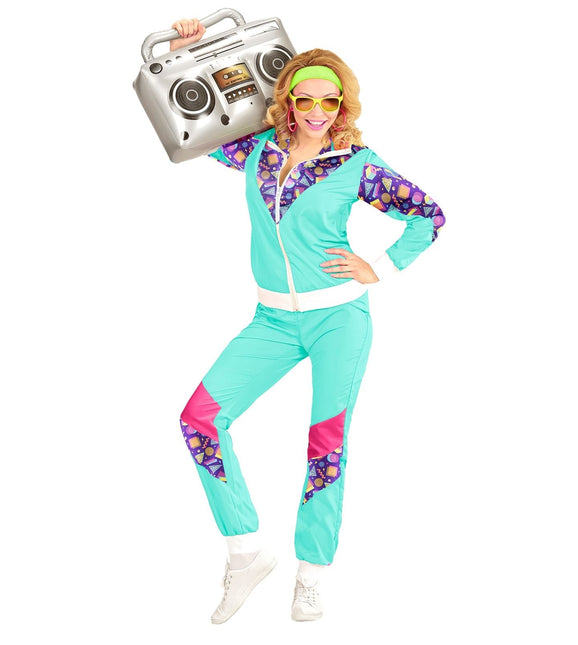 Neon 80S Trainingspak Fout Lichtblauw