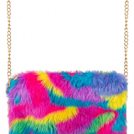 Tasje Pluche Camouflage Regenboog