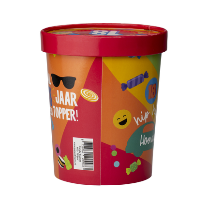 Gekleurde Snoepbakje 18 Jaar 12cm