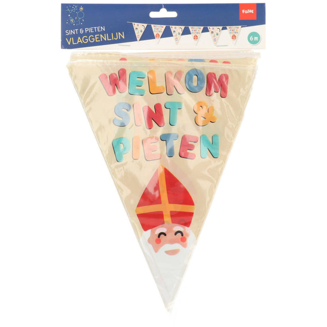 Vlaggenlijn Welkom Sint & Piet 6m