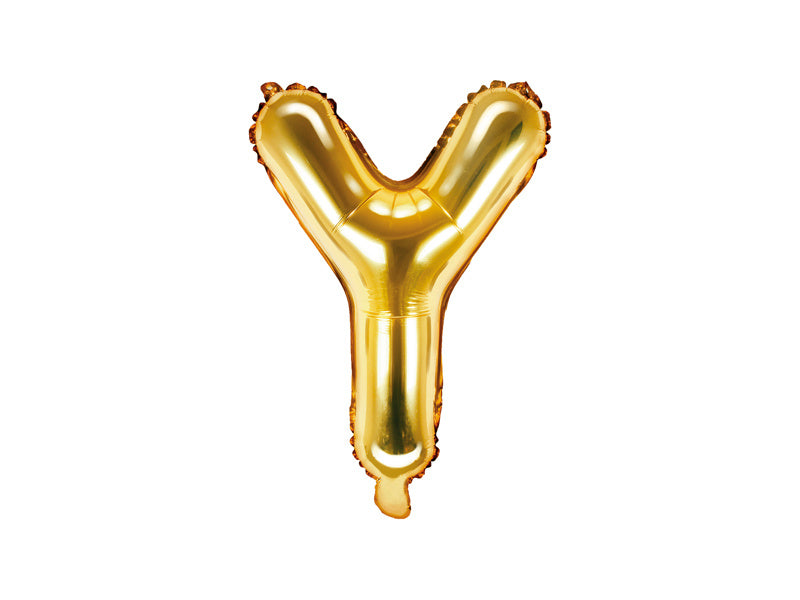 Folie Ballon Letter Y Goud Leeg 35cm