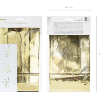 Uitdeelzakjes Goud 28cm 3st