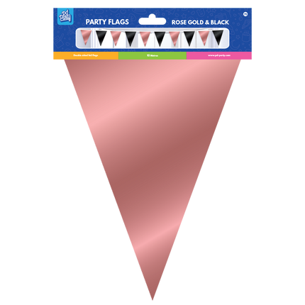 Rose Goud Zwarte Slinger Metallic 10m