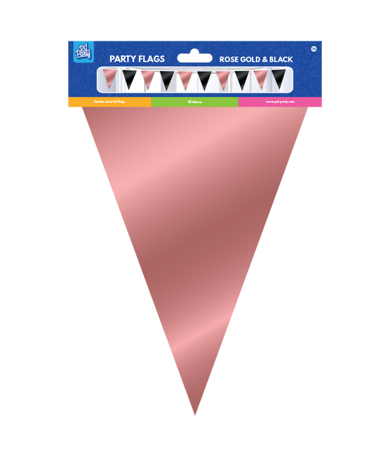 Rose Goud Zwarte Slinger Metallic 10m