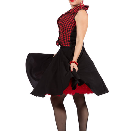 Rock N Roll 50S Jurk Zwart Rood Dames