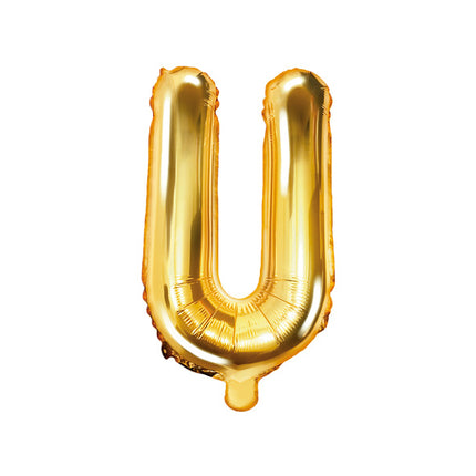 Folie Ballon Letter U Goud Leeg 35cm