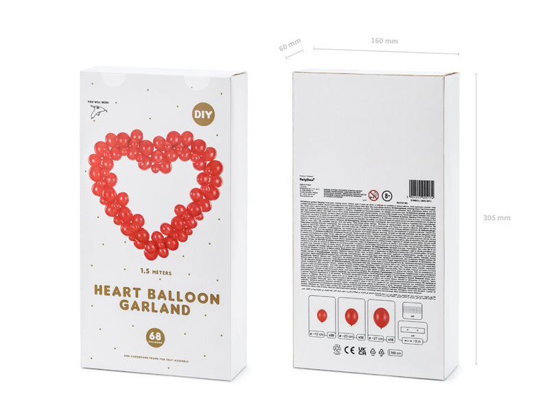 Balloonboog Hart Rood 5 delig
