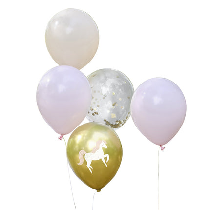 Ballonnen Prinsessen Unicorn 30cm 5st