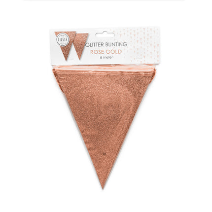 Rose Gouden Vlaggenlijn Glitter 6m