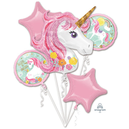 Heliumballonnen Set Unicorn 5 delig Leeg