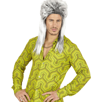 Jaren 80 Pruik Aso Lang Grijs