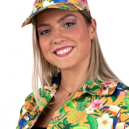 Zonneklep Hawaii Print Orange