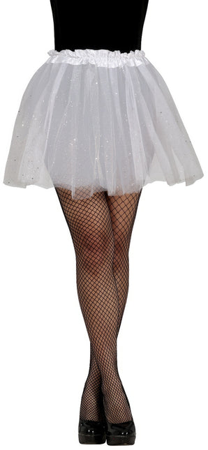 Witte Tutu Dames Glitter 40cm