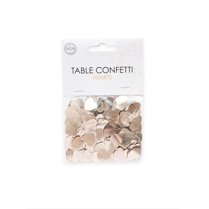 Tafelconfetti Hartjes Rose Goud