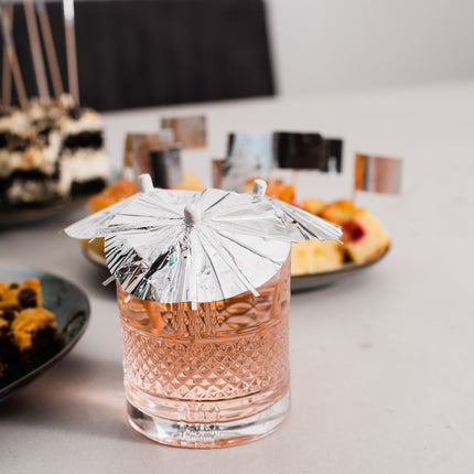 Zilveren Cocktailprikkers Parasol 10cm 10st