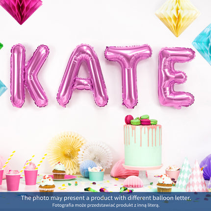 Folie Ballon Letter V Roze Leeg 35cm