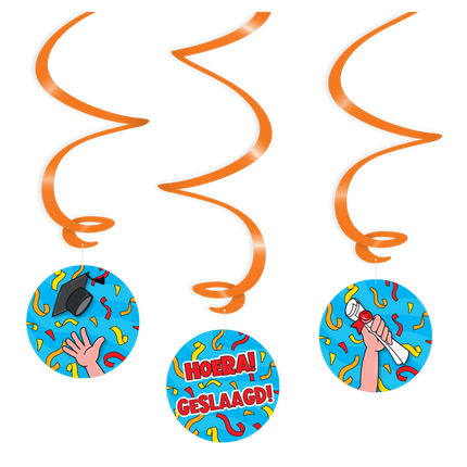 Hangdecoratie Geslaagd 14cm 3st