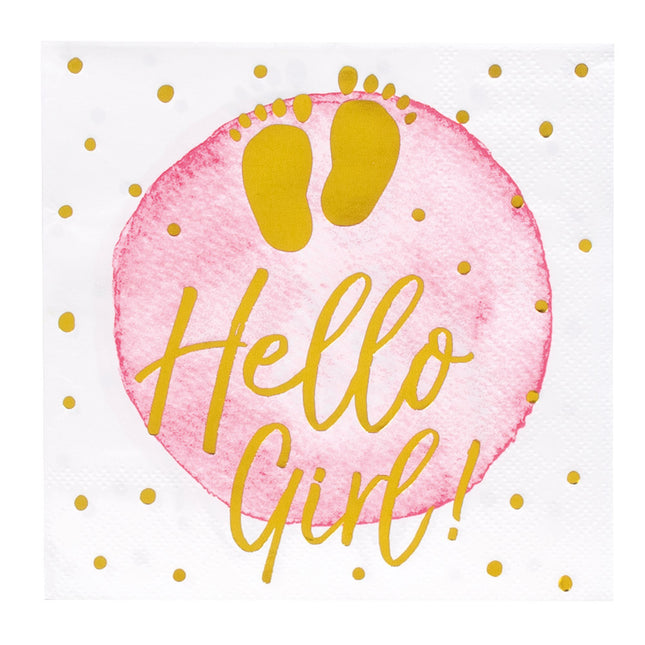 Servetten Hello Girl Papier 33cm