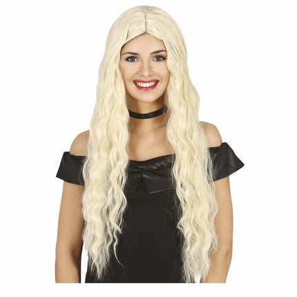 Blonde Pruik Golvend